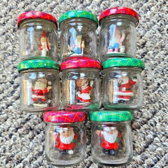 Vintage Christmas In A Bottle Post-Depression-Era Decor Santa Mrs. Claus & Elves - Picture 1 of 8